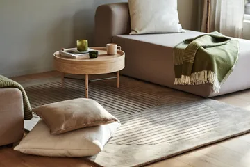 Levels Circles wool rug - Taupe, 170x240 cm - NJRD