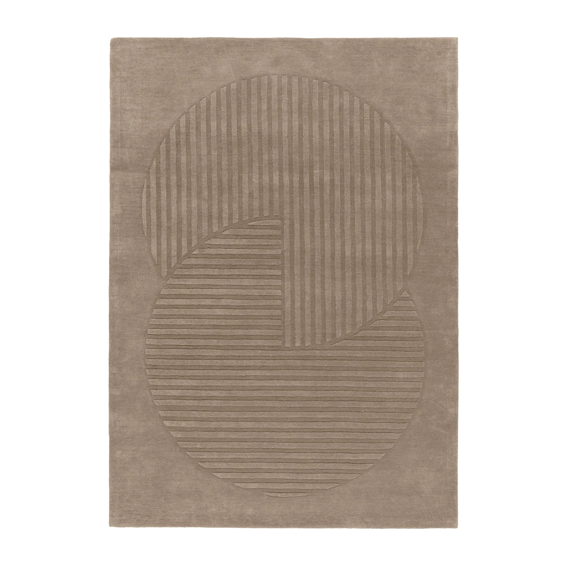 Levels Circles wool rug, Taupe, 200x300 cm NJRD