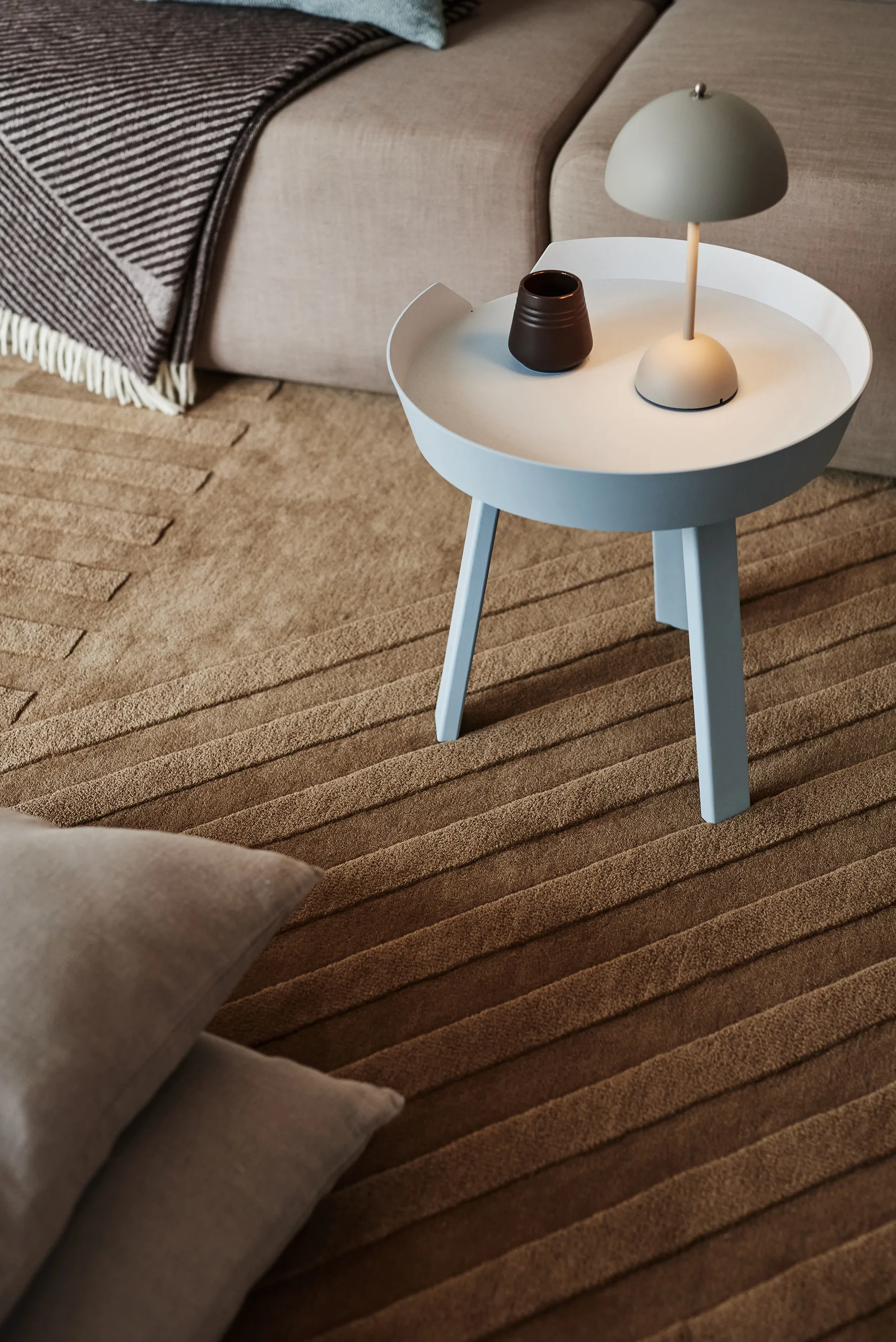 Levels Stripes wool rug, Beige, 200x300 cm NJRD