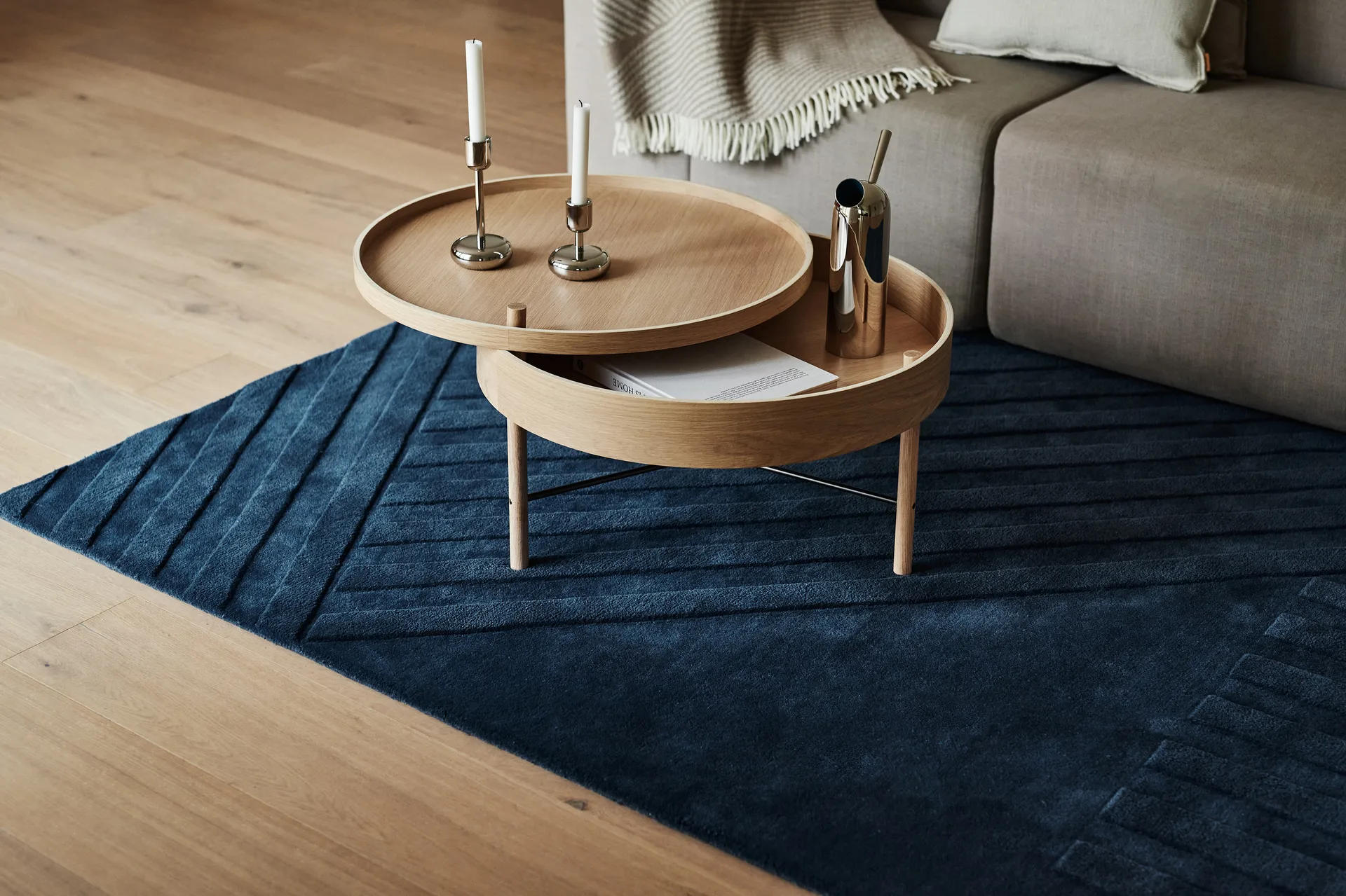 Levels Stripes wool rug, Blue, 170x240 cm NJRD