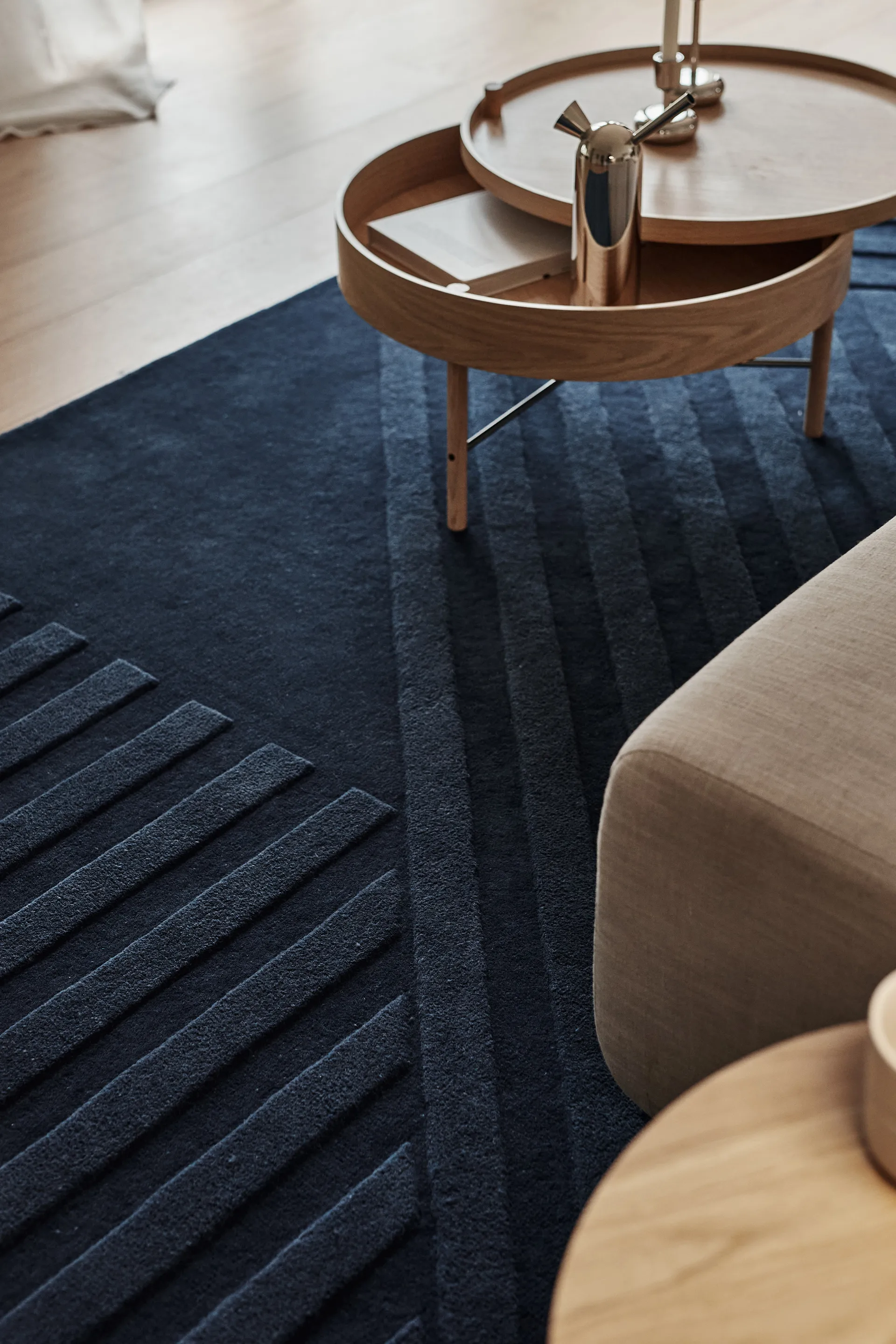 Levels Stripes wool rug, Blue, 170x240 cm NJRD