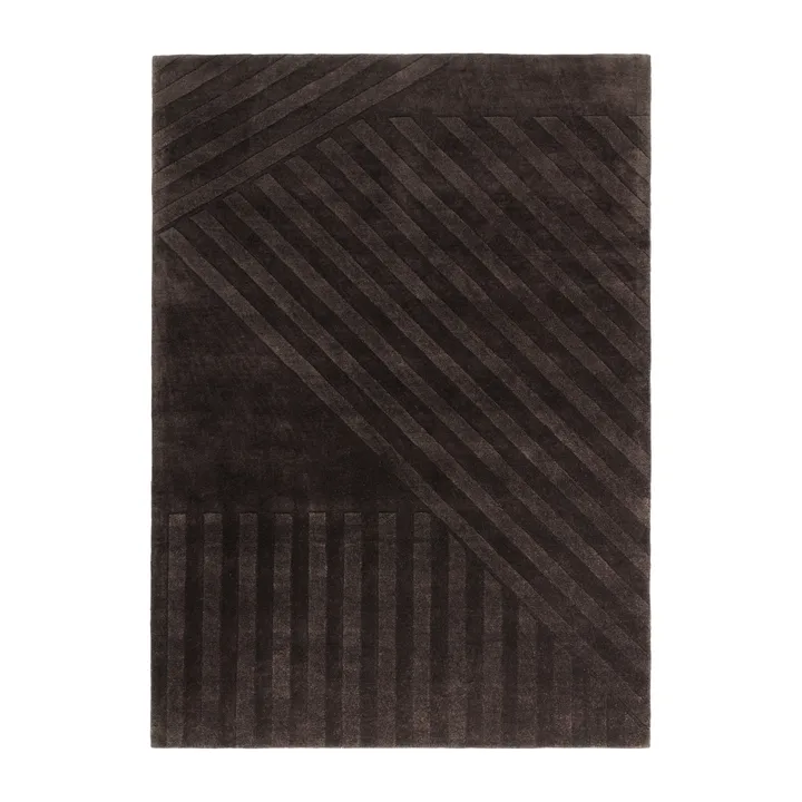Levels Stripes wool rug - Brown, 170x240 cm - NJRD