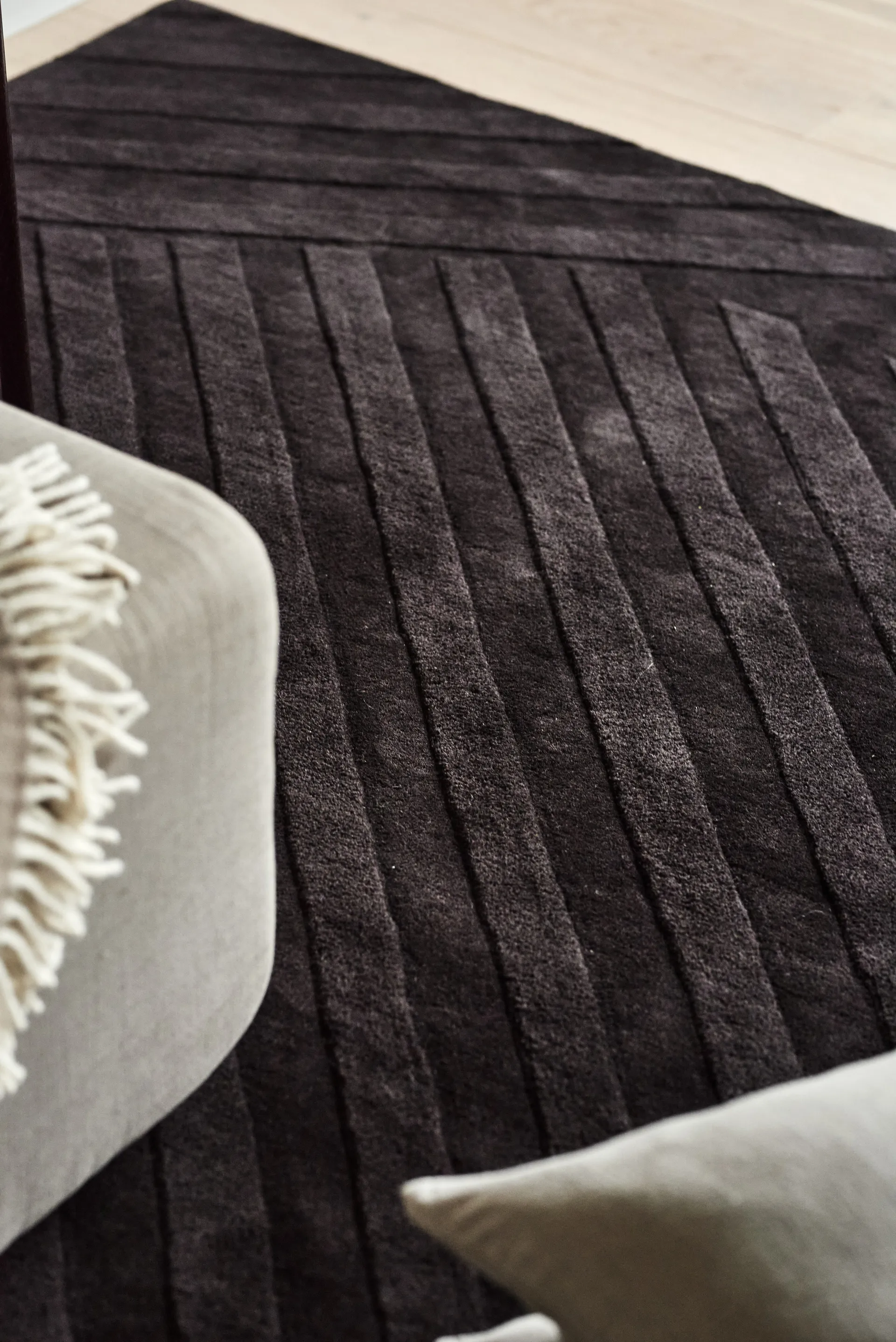 Levels Stripes wool rug, Brown, 200x300 cm NJRD