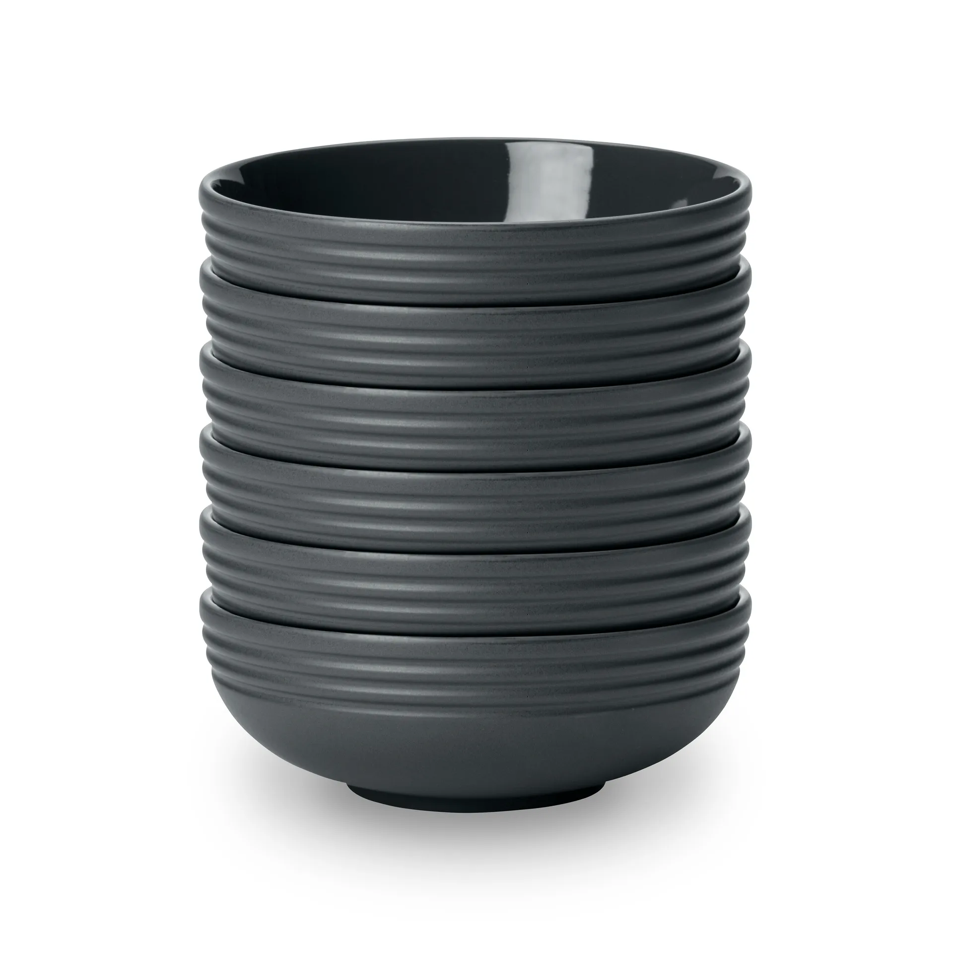 Lines bowl Ø16 cm 6-pack, dark grey NJRD