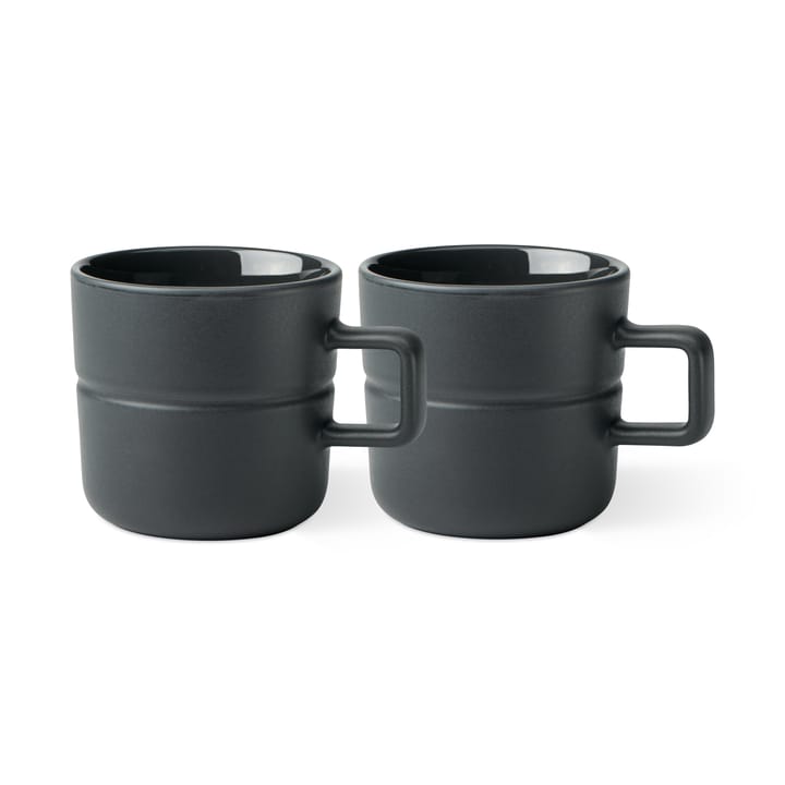 Lines mug 30 cl 2-pack, dark grey NJRD