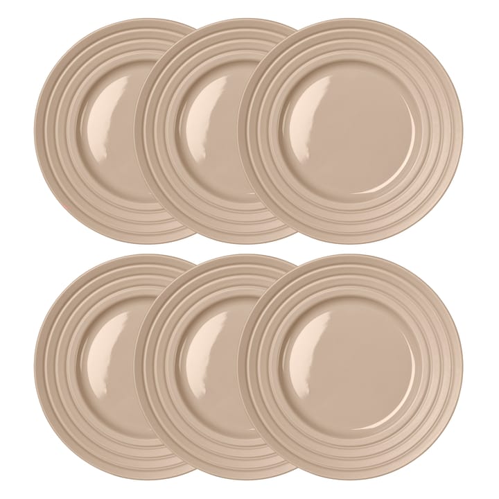 Lines plate Ø27 cm 6-pack, beige NJRD