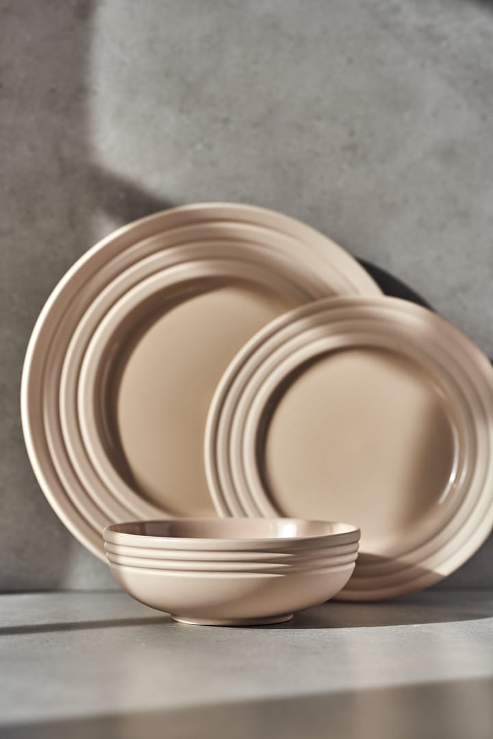 Lines plate Ø27 cm 6-pack, beige NJRD