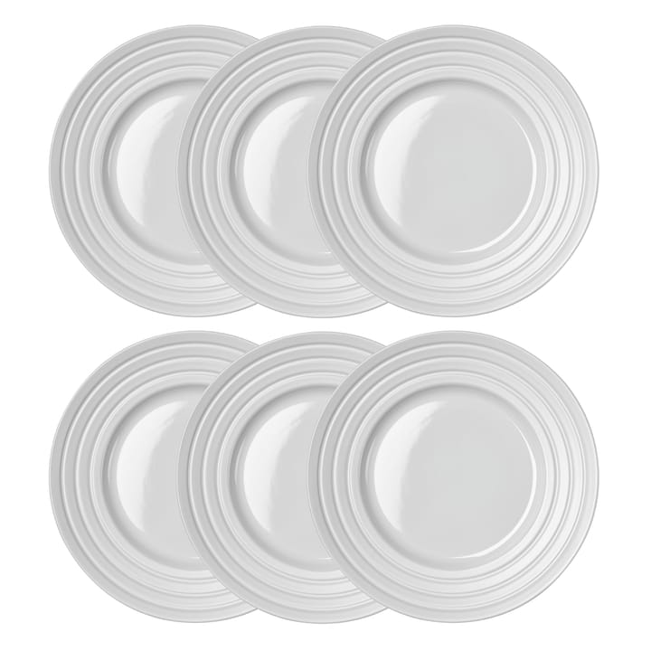 Lines plate Ø27 cm 6-pack, white NJRD