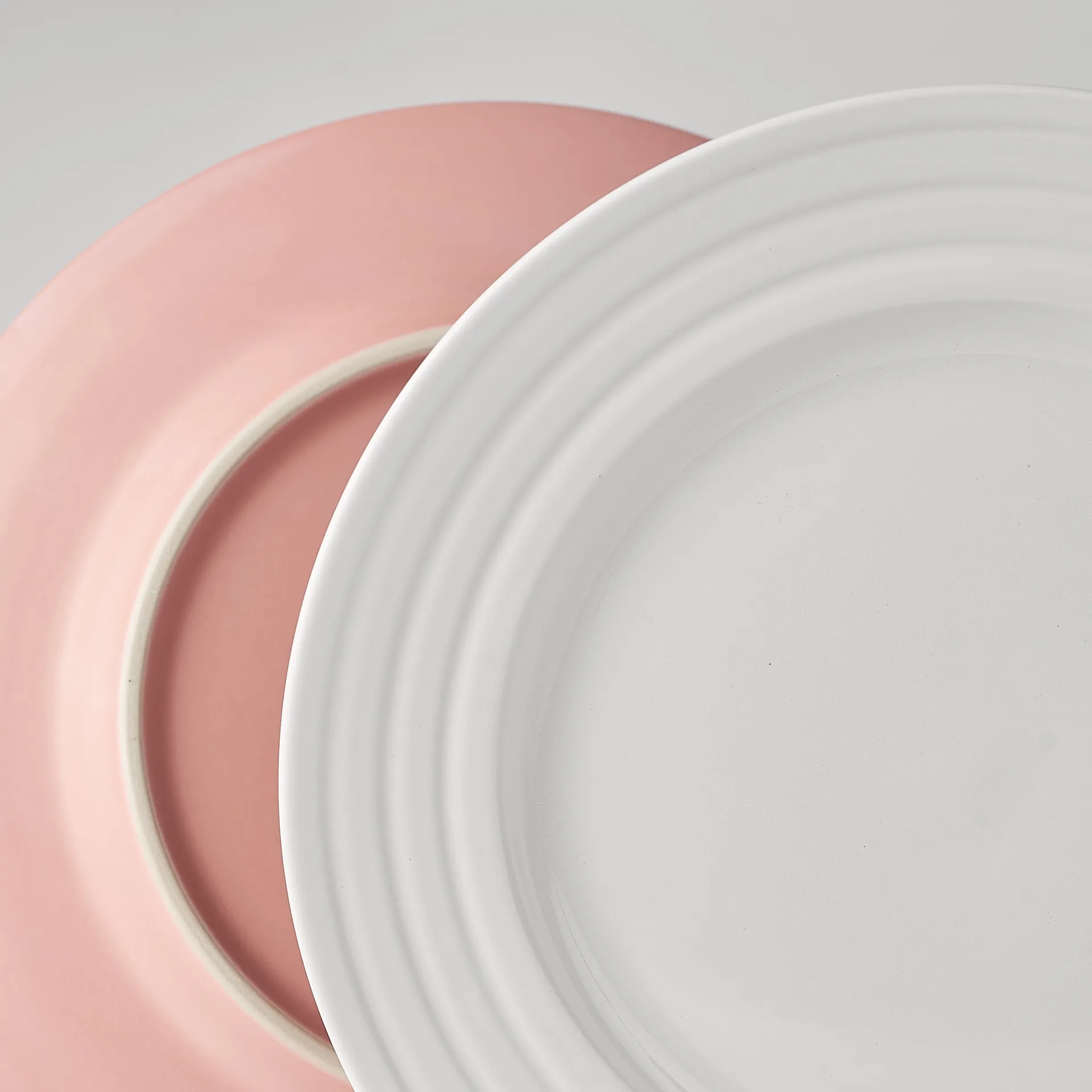 Lines small plate Ø21 cm 6-pack, pink NJRD