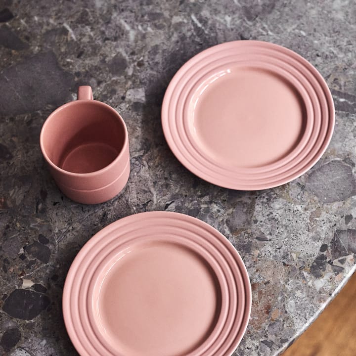 Lines small plate Ø21 cm 6-pack, pink NJRD