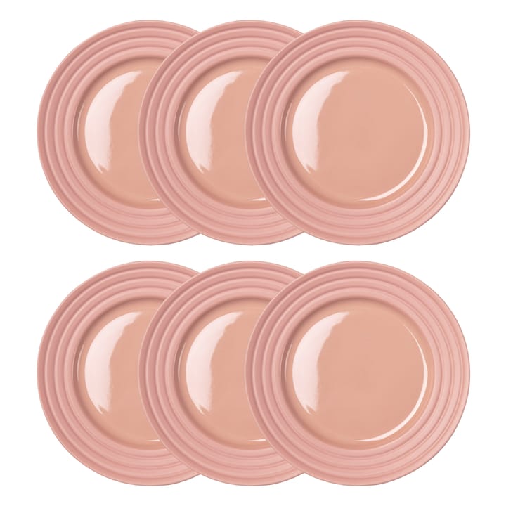 Lines small plate Ø21 cm 6-pack, pink NJRD