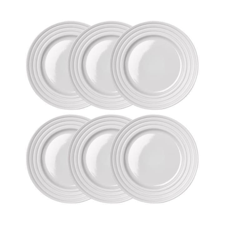 Lines small plate Ø21 cm 6-pack, white NJRD
