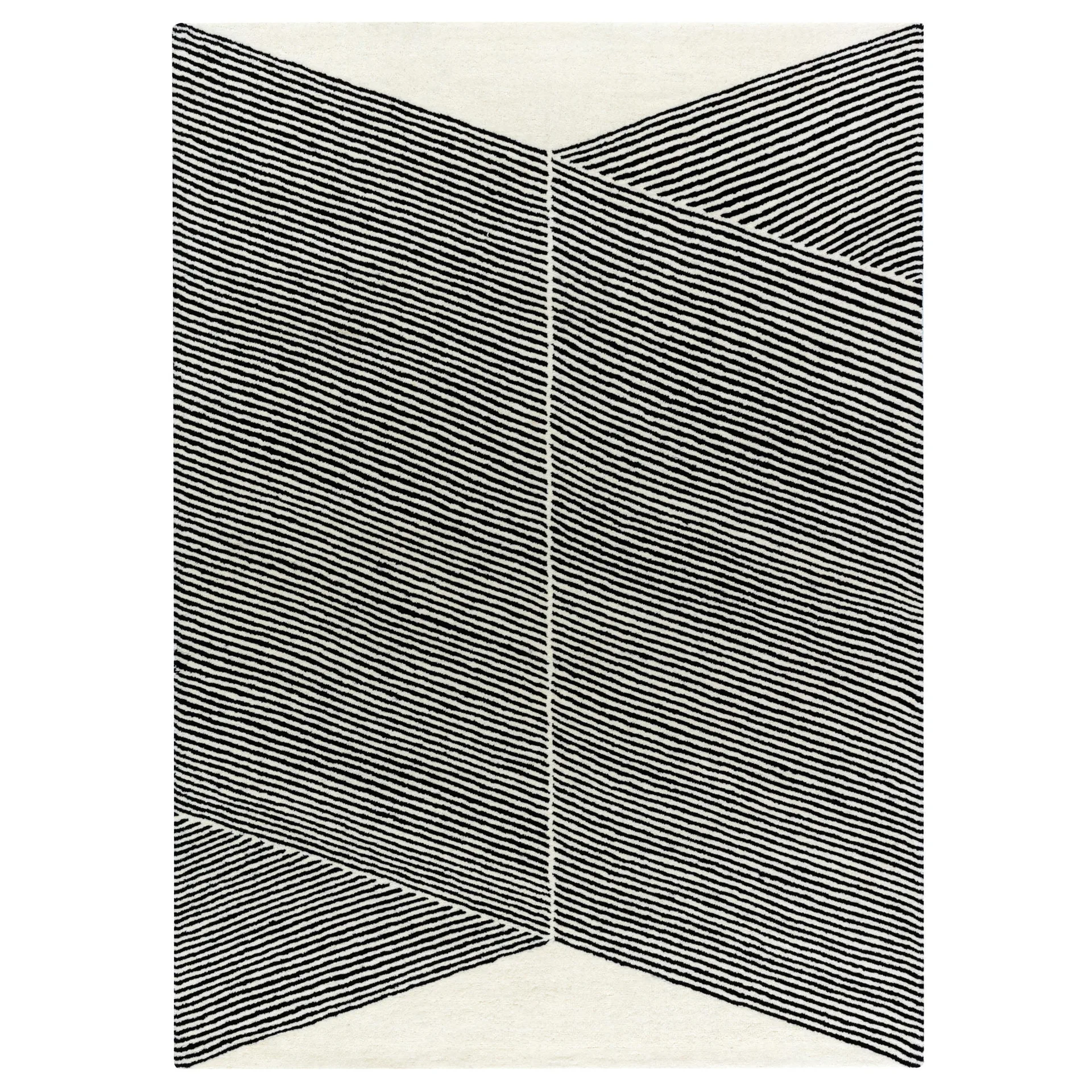 Rectangles wool rug natural white, 200x300 cm NJRD