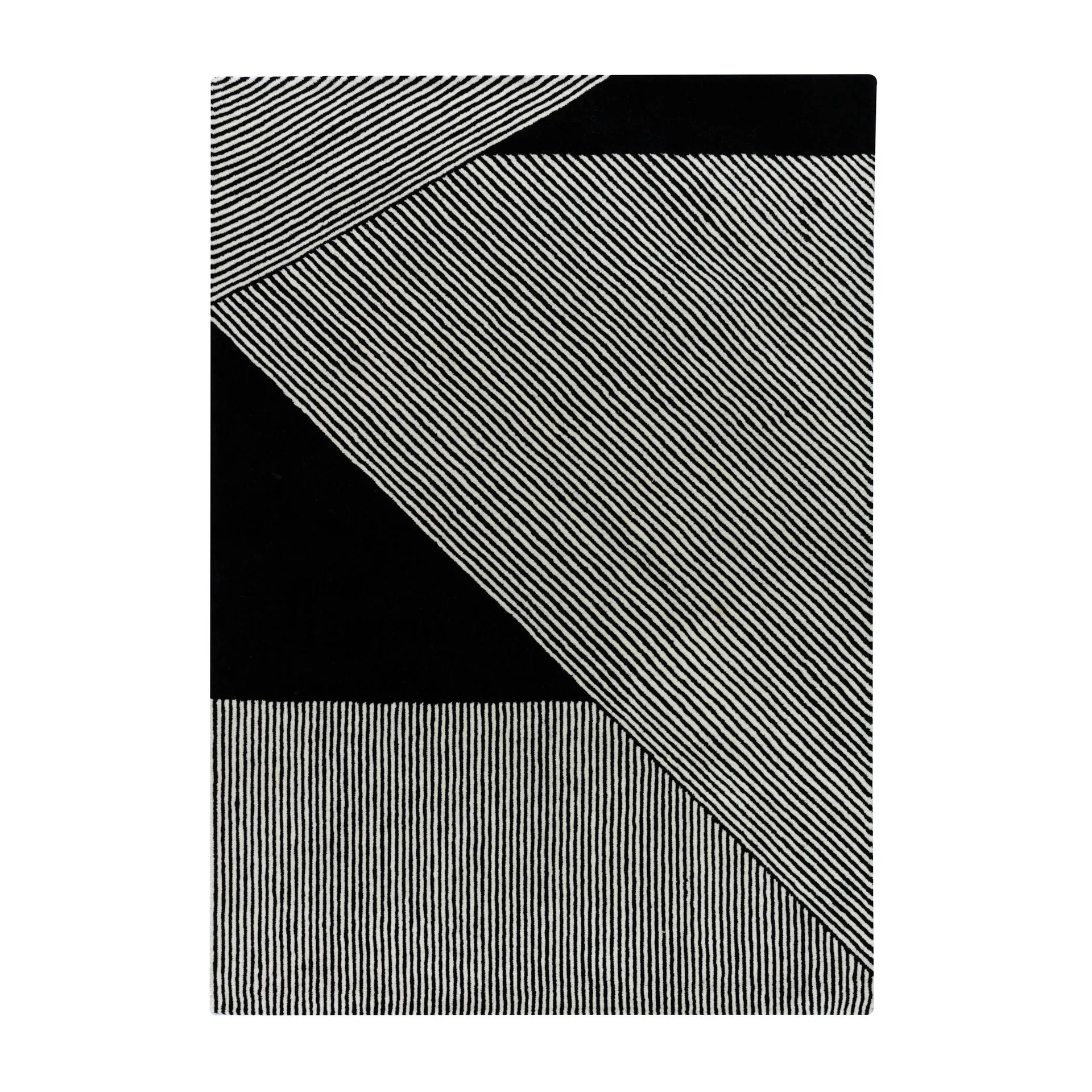 Stripes wool rug black, 170x240 cm NJRD