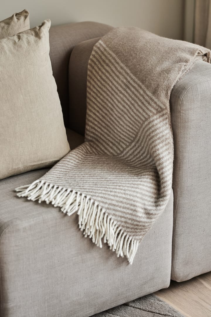 Stripes wool throw 130x185 cm, Beige NJRD