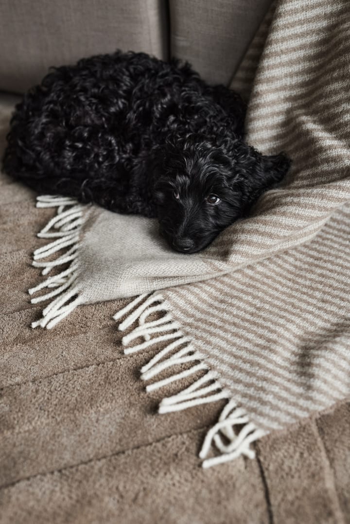 Stripes wool throw 130x185 cm, Beige NJRD