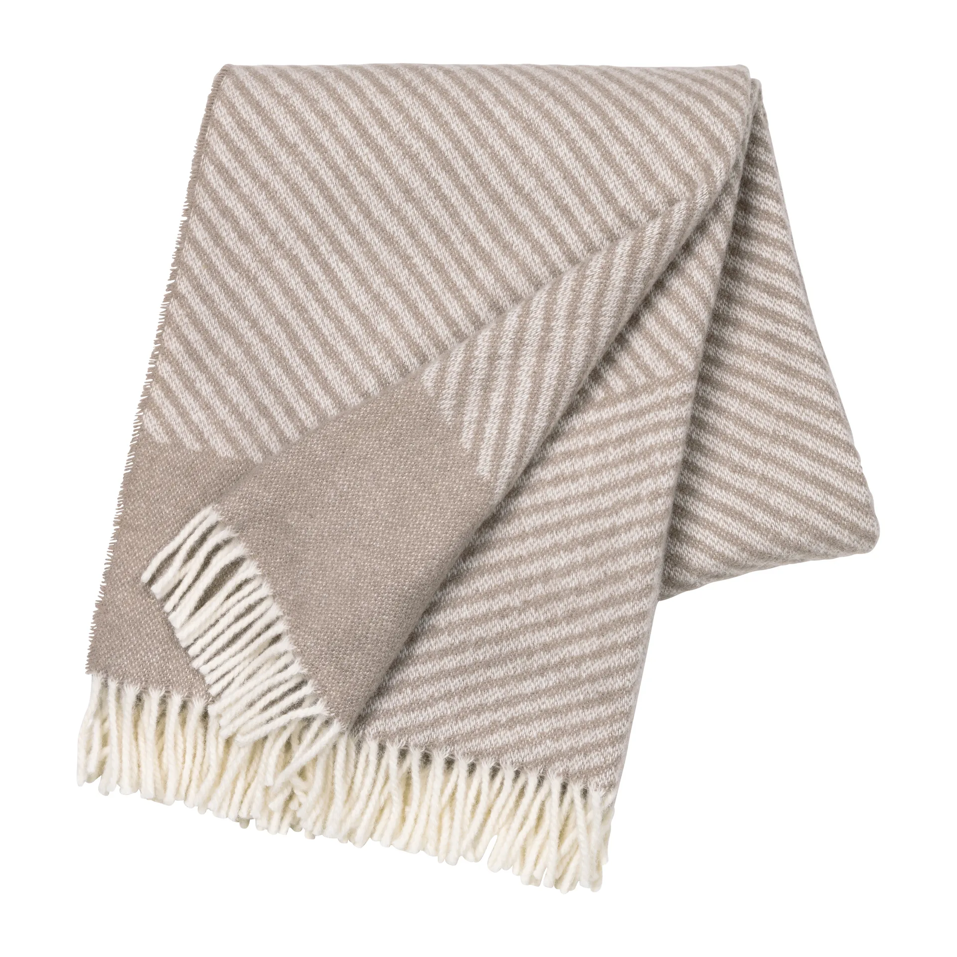 Stripes wool throw 130x185 cm, Beige NJRD