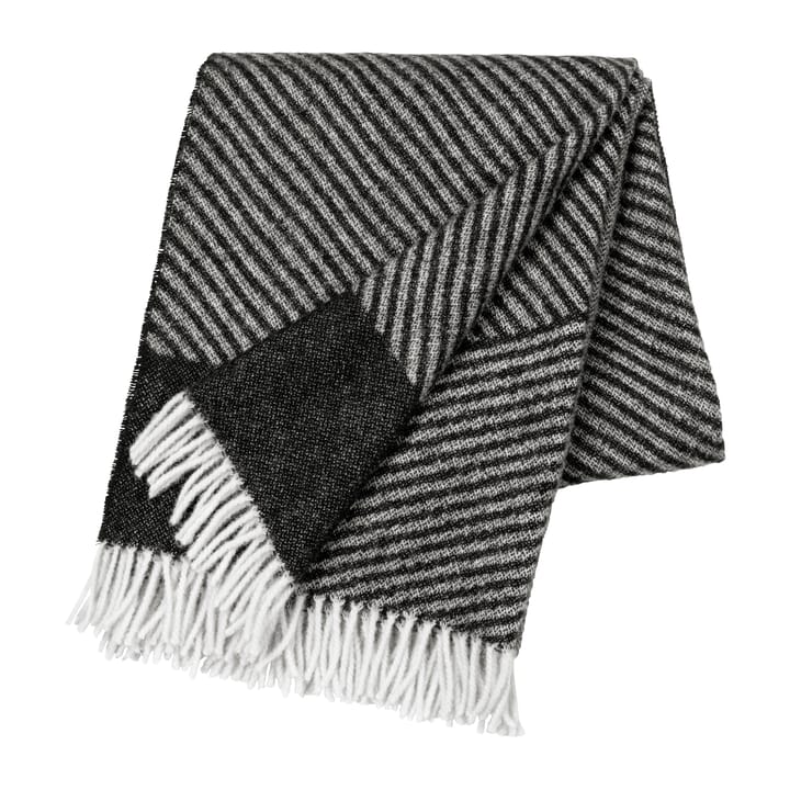 Stripes wool throw 130x185 cm, Black NJRD