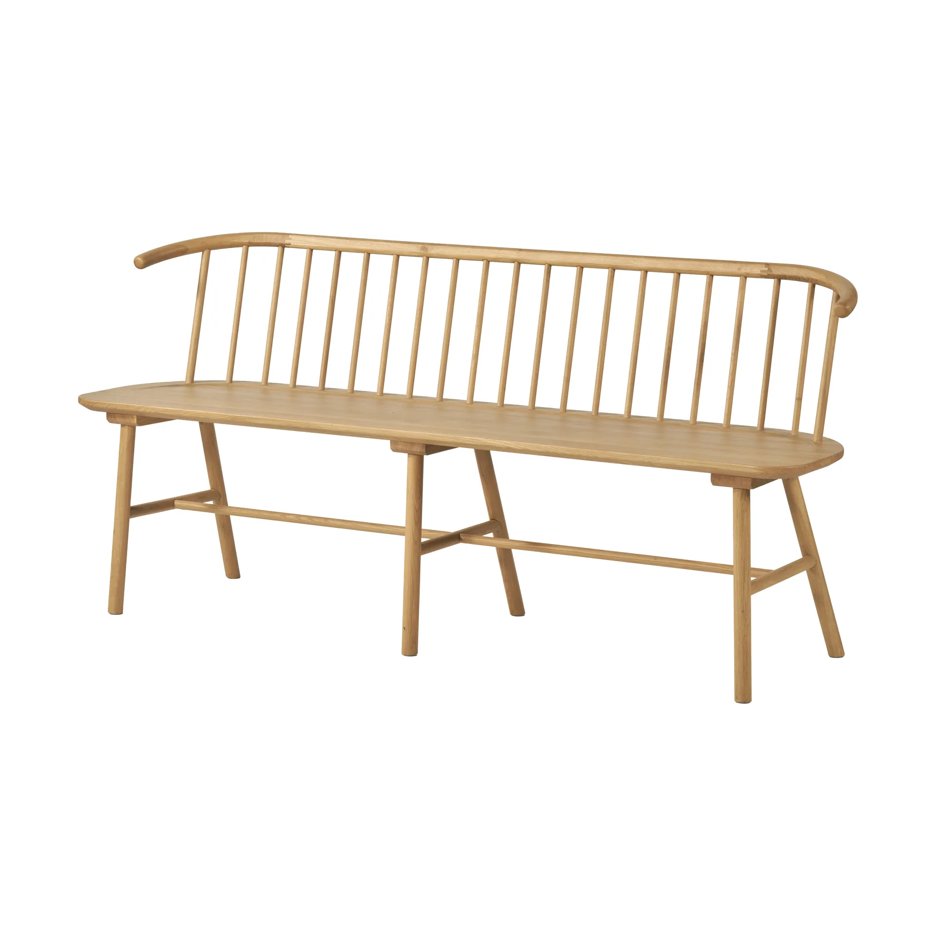 VIOR bench with backrest, Lacquered oak NJRD