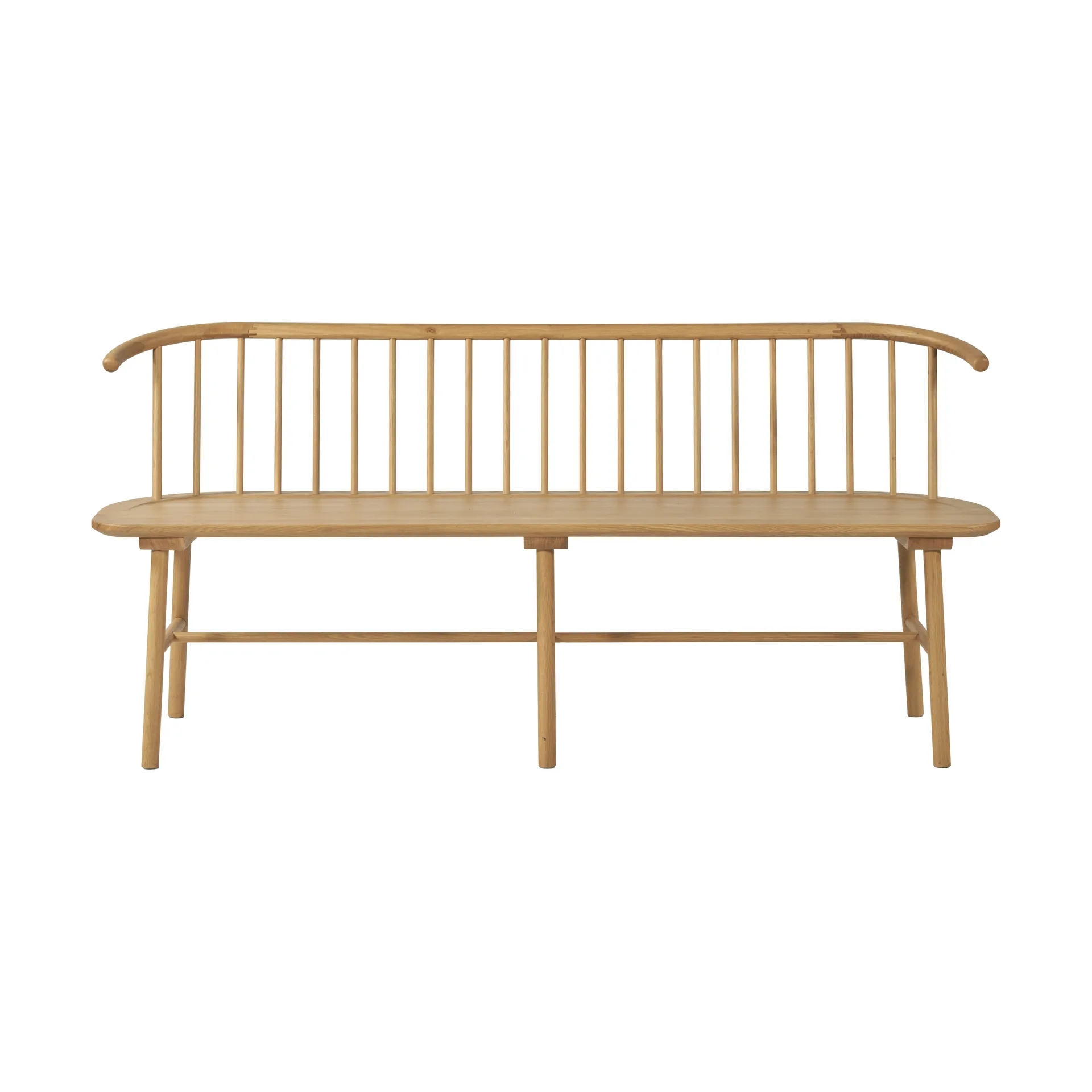 VIOR bench with backrest, Lacquered oak NJRD