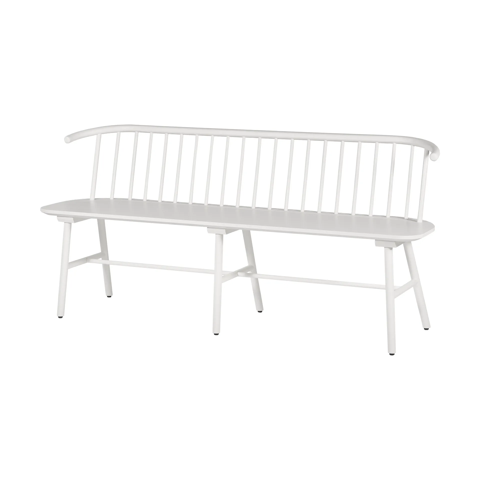 VIOR bench with backrest, White-lacquered oak NJRD