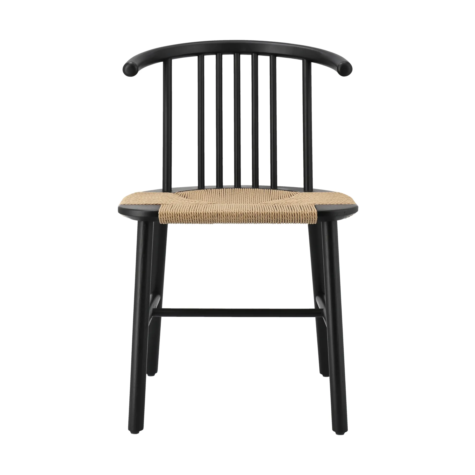 VIOR dining chair wicker seat, Black lacquered oak-nature NJRD