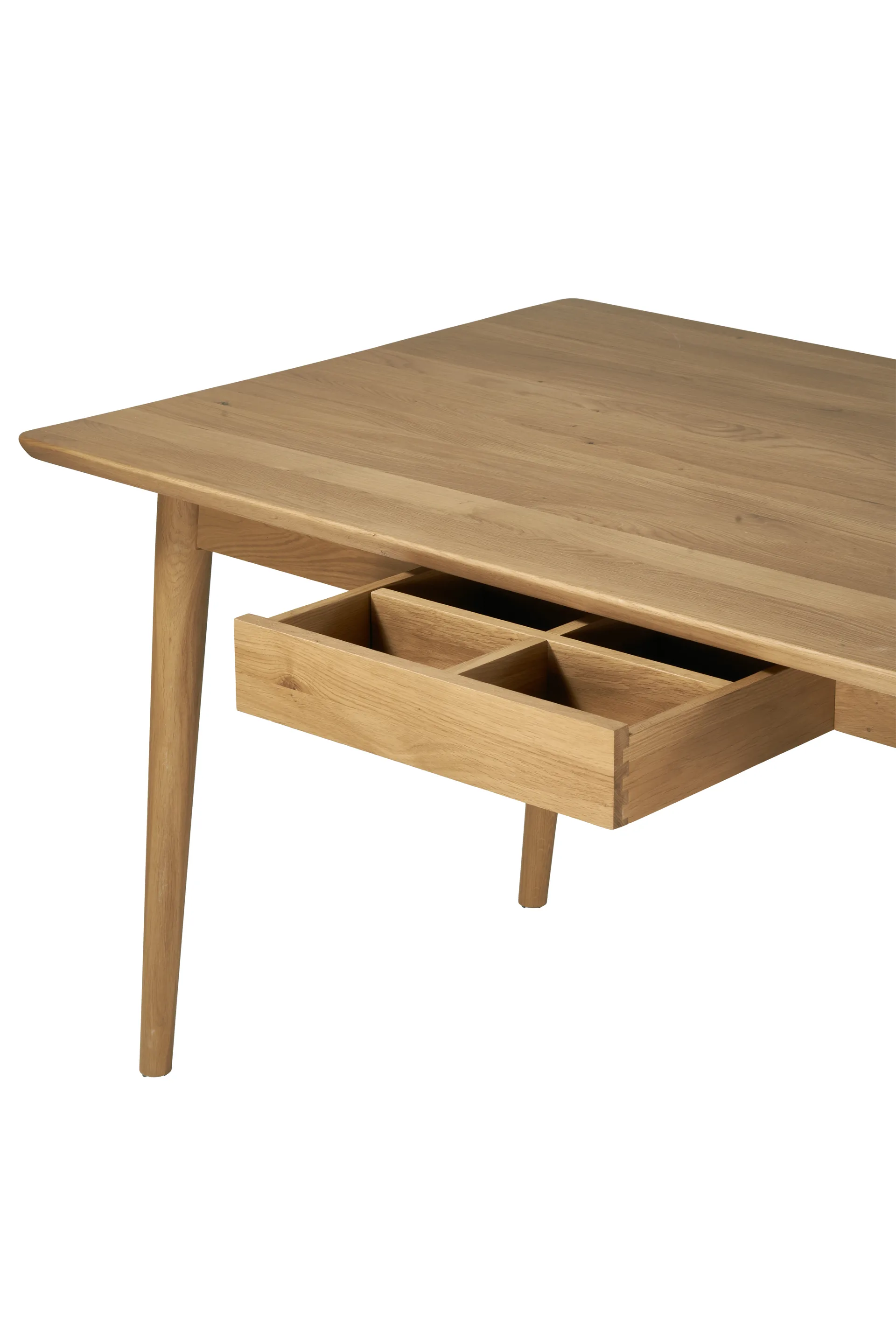 VIOR dining table 120 cm + chair 4‑pack – Lacquered oak‑natural,  NJRD
