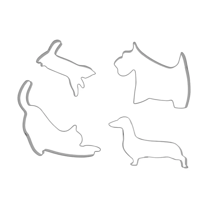 BAKE gingerbread cutter - Pets, 4 pieces - Nordwik