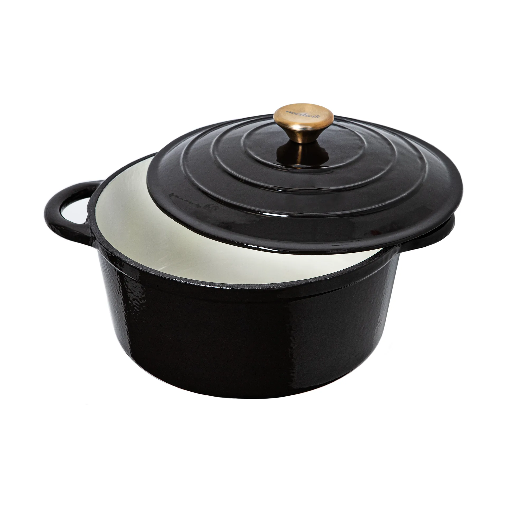 Enamelled cast iron pot 5 L, Black Nordwik