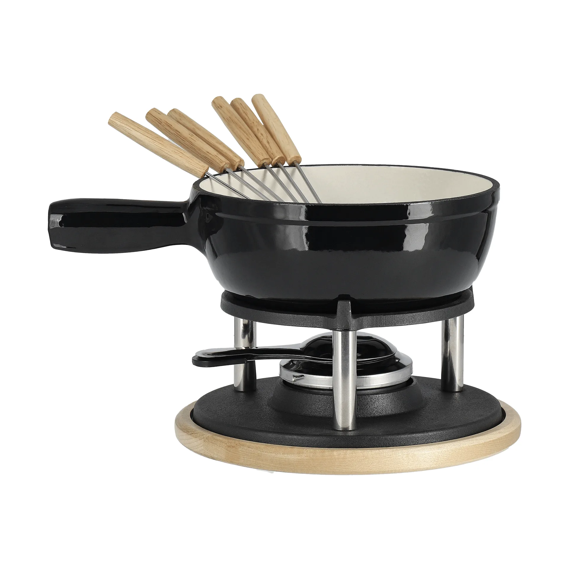Enamelled fondue pot, Black, 1.8 l Nordwik
