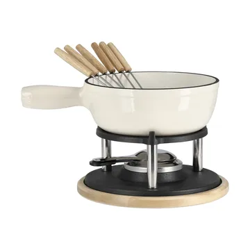 Enamelled fondue pot - Cream, 1.8 l - Nordwik