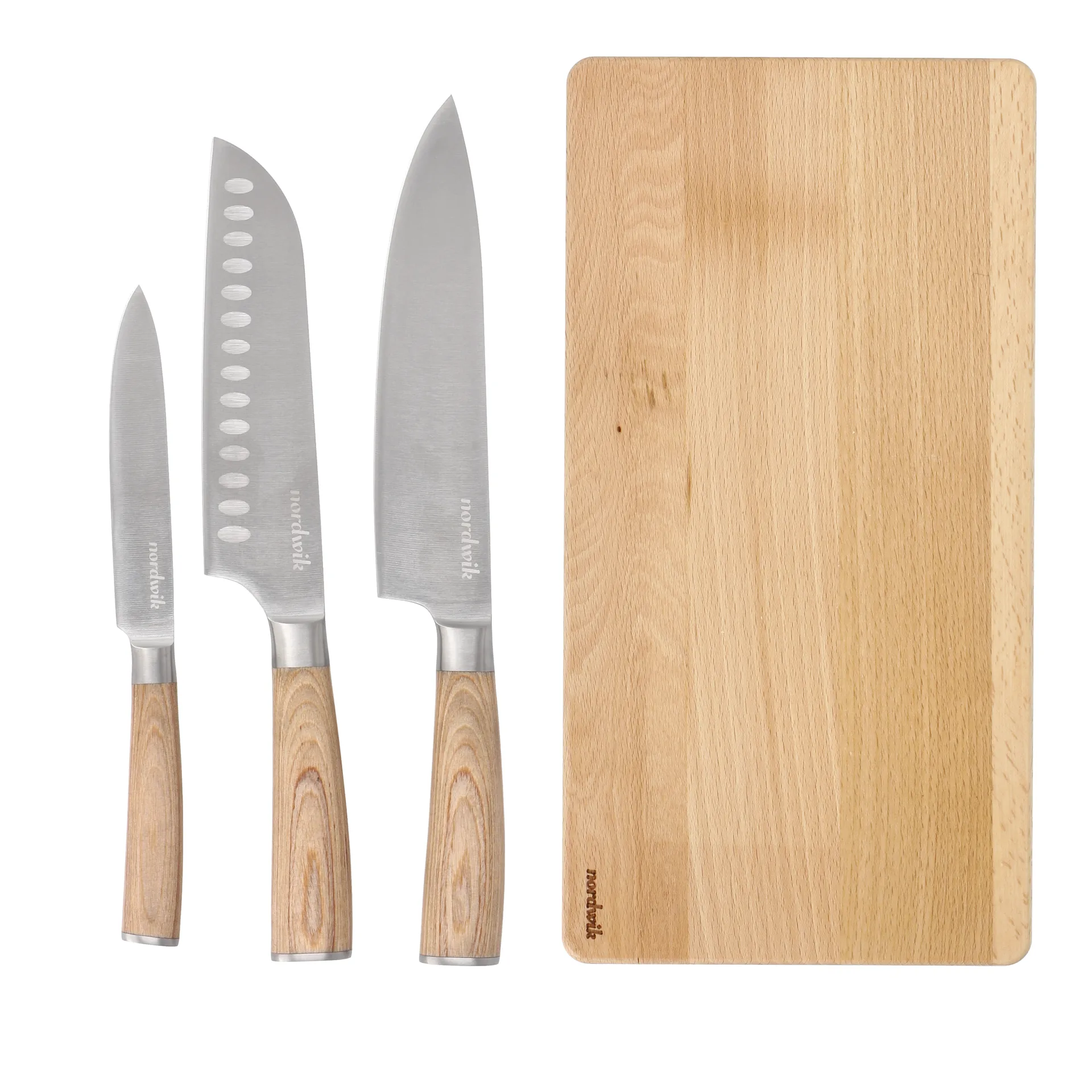 Knife set & cutting board, 2 pieces,  Nordwik