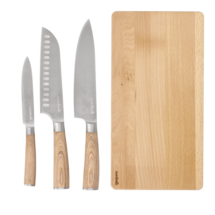 Knife set & cutting board, 2 pieces - undefined - Nordwik