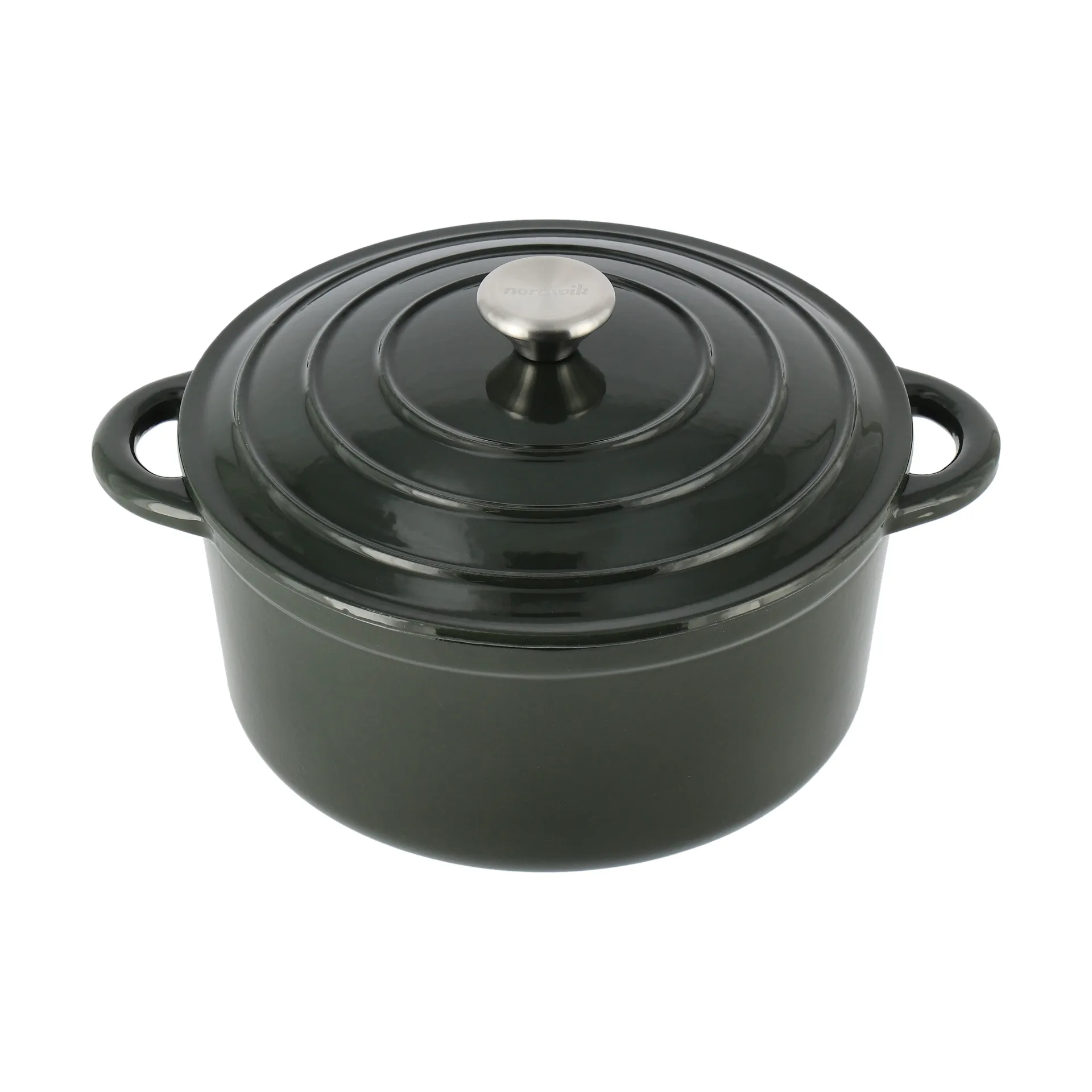 Nordwik cast iron pot round 5 l, Green Nordwik
