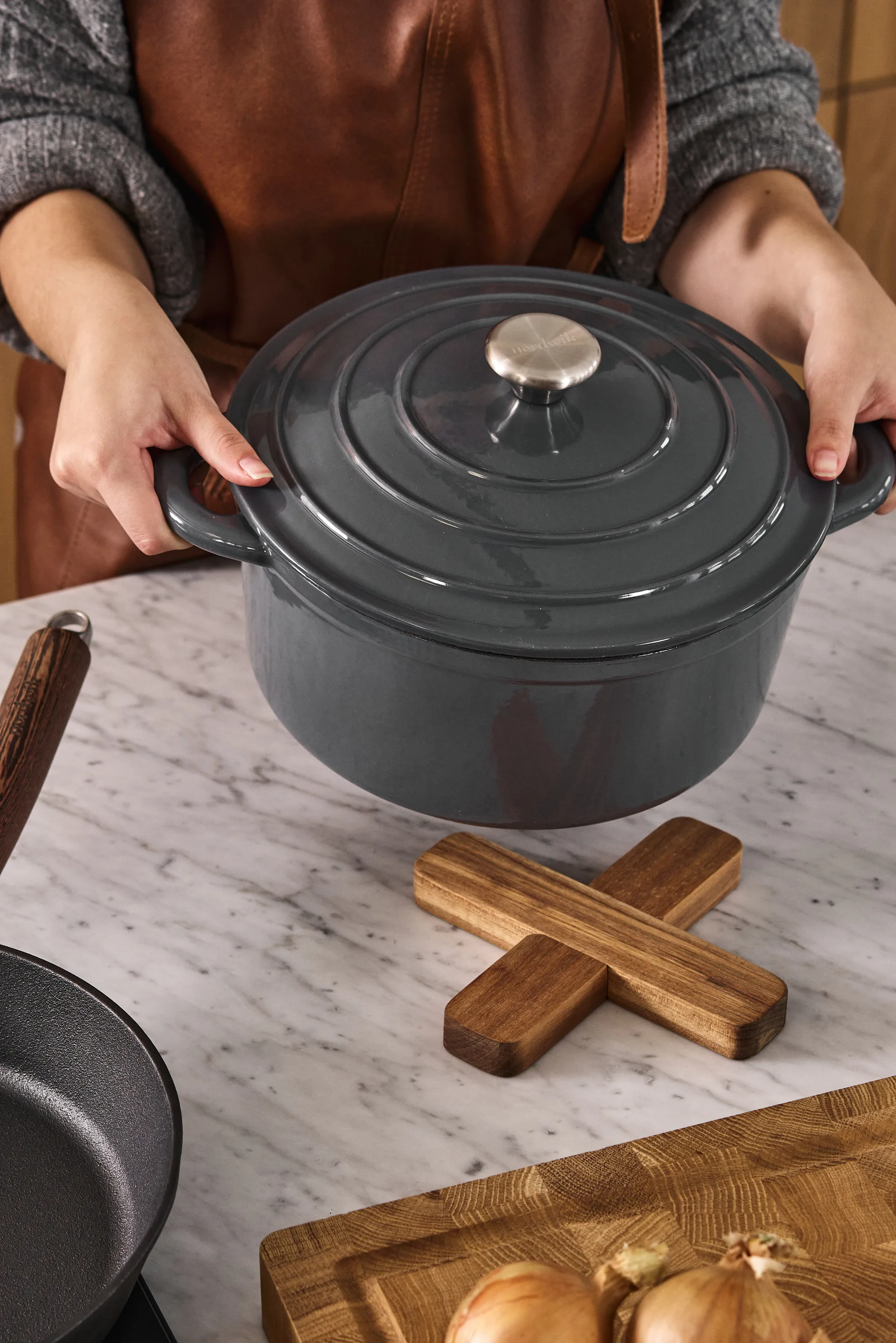 Nordwik cast iron pot round 5 l, Grey Nordwik