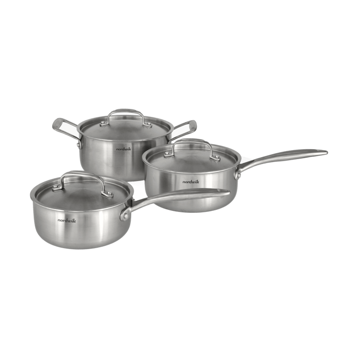 Nordwik cookware set 3-ply 3 pieces - 1.5 L, 2 L, 3 L - Nordwik