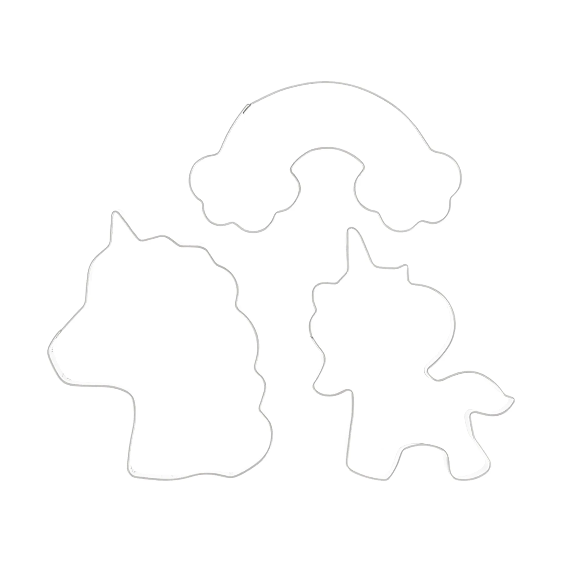 Nordwik gingerbread cutter unicorn 3 piece set, Stainless steel Nordwik