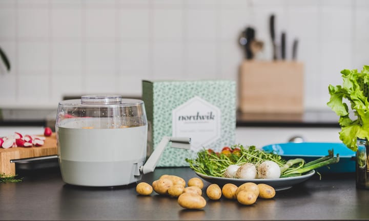 Nordwik potato peeler with crank, White Nordwik