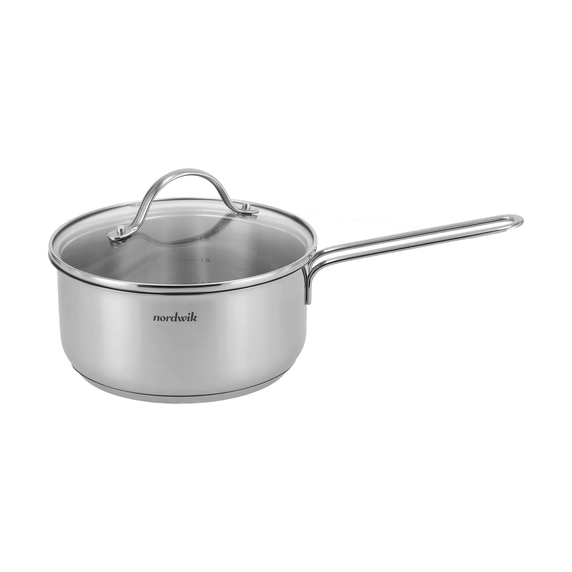 Nordwik saucepan with glass lid 1.9 liter, Stainless steel Nordwik