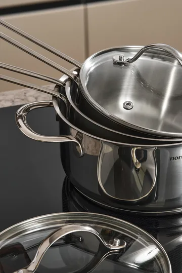 Nordwik saucepan with glass lid 1.9 liter - Stainless steel - Nordwik