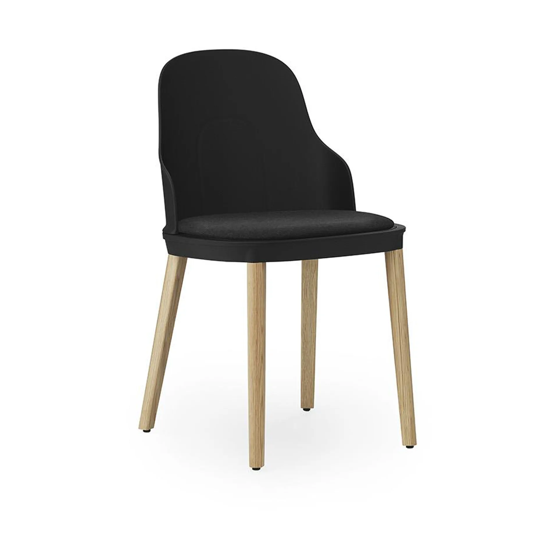 Allez chair with cushion and oak legs, Black Normann Copenhagen