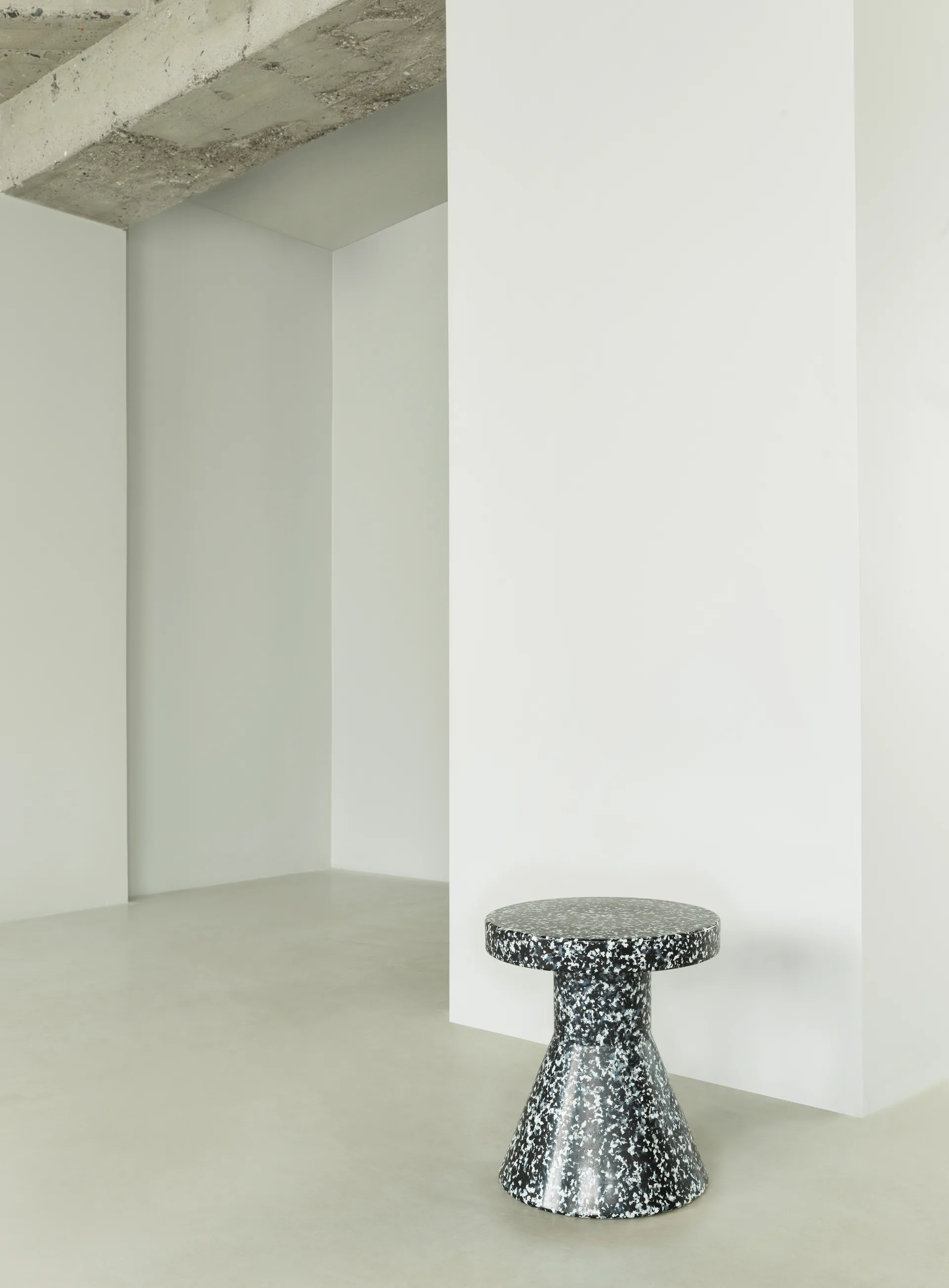 Bit Cone round stool, Black-white, Ø36x42 cm Normann Copenhagen