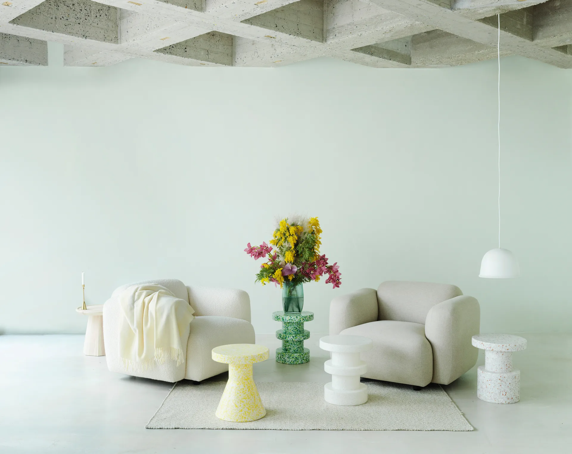 Bit Cone round stool, Yellow, Ø36x42 cm Normann Copenhagen