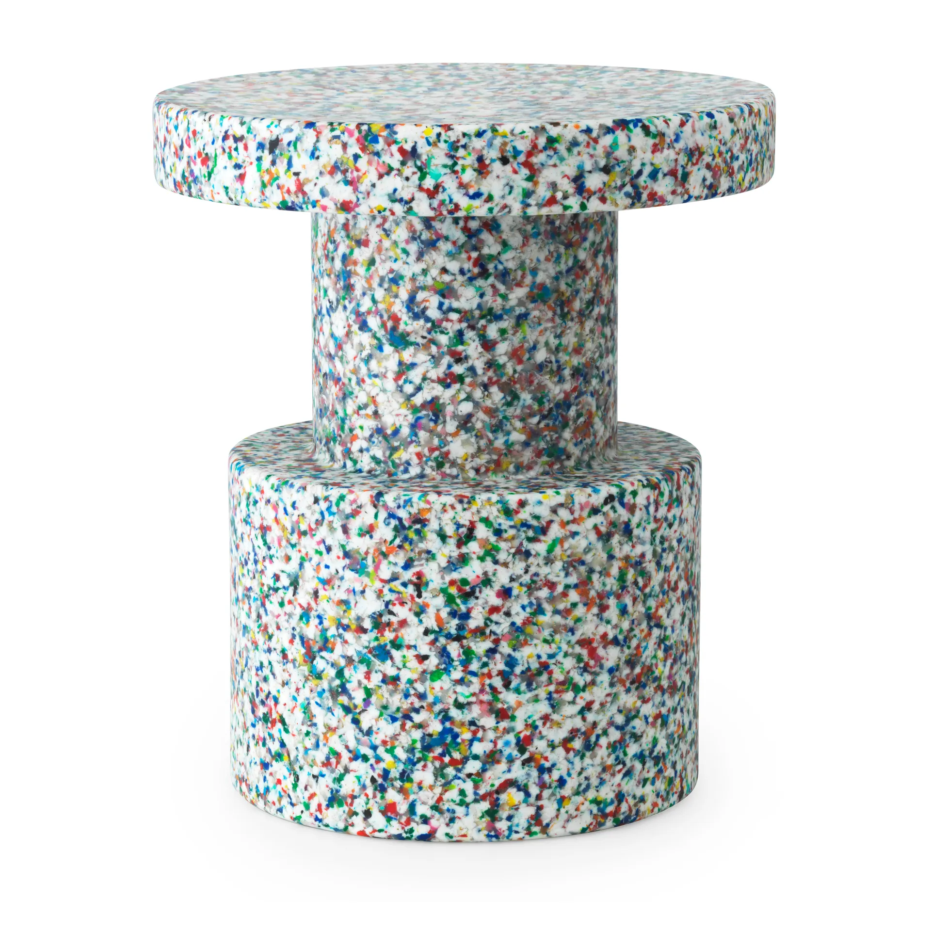 Bit round stool, White-multi, Ø36x42 cm Normann Copenhagen