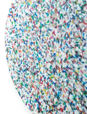Bit round stool - White-multi, Ø36x42 cm - Normann Copenhagen