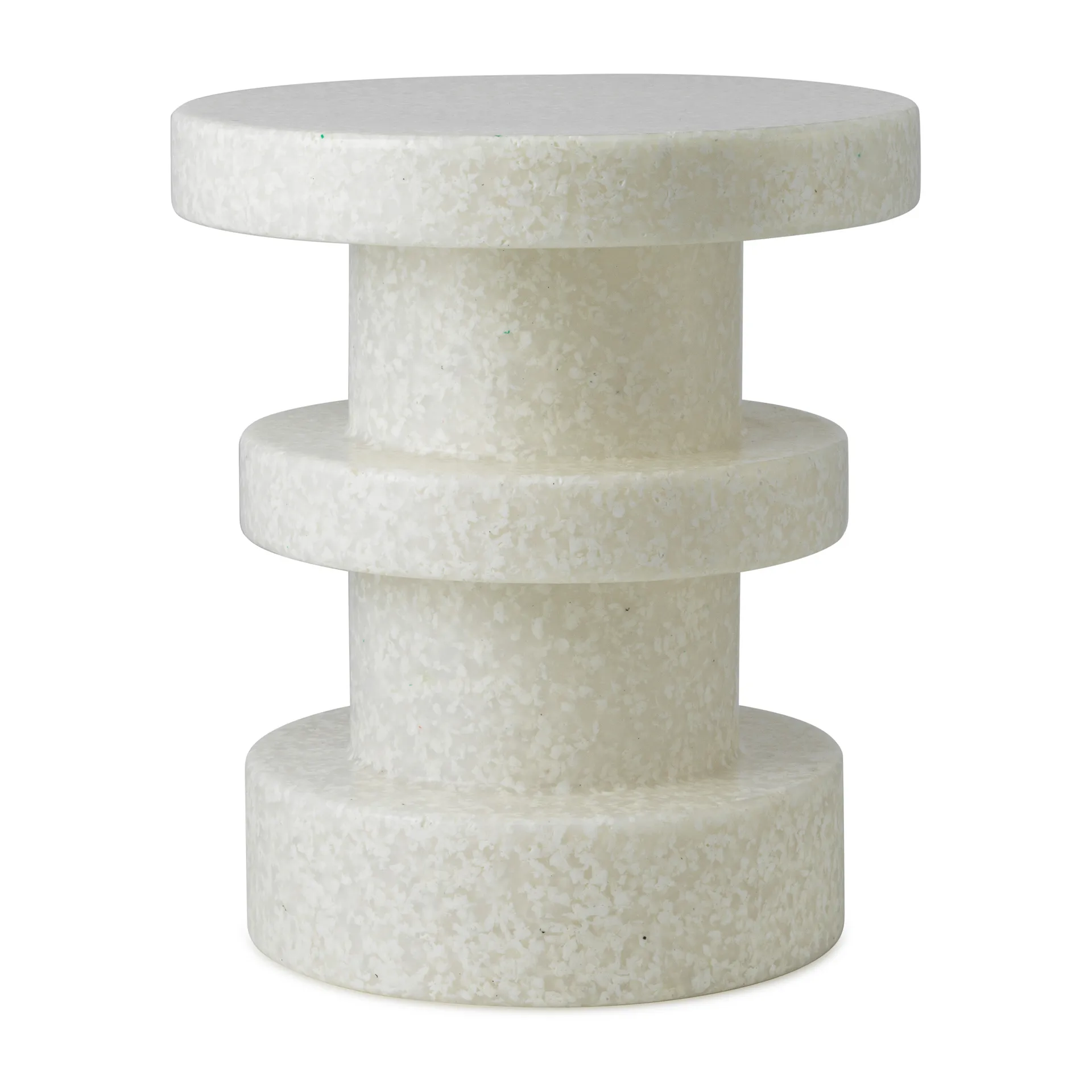 Bit Stack round stool, White-white, Ø36x42 cm Normann Copenhagen
