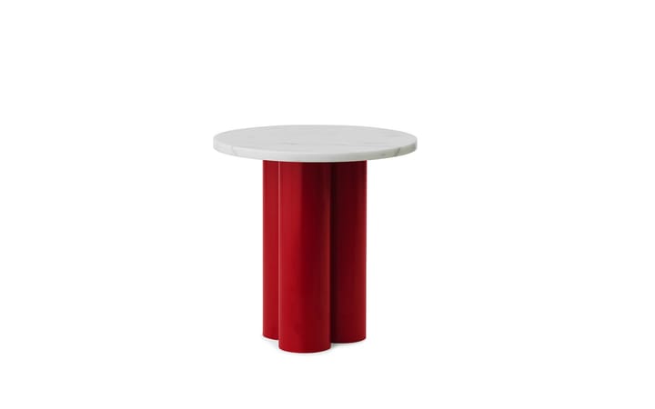 Dit side table Ø40 cm - Bright red-white-carrara - Normann Copenhagen