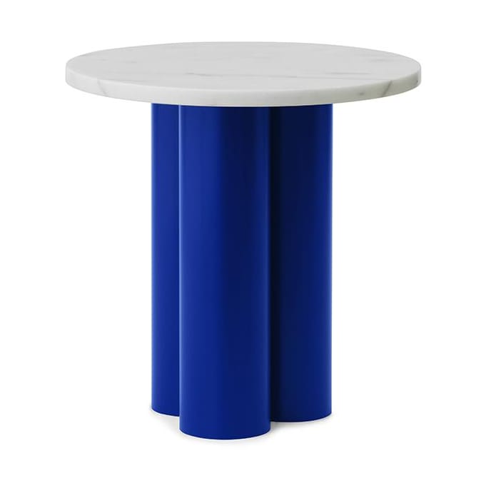 Dit side table Ø40 cm, White Carrara-bright blue Normann Copenhagen