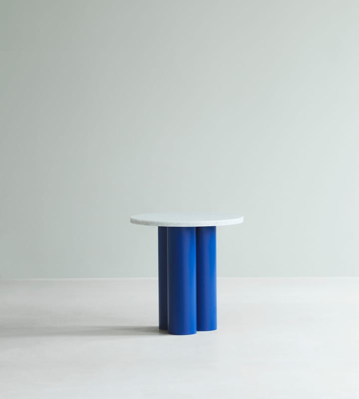 Dit side table Ø40 cm, White Carrara-bright blue Normann Copenhagen