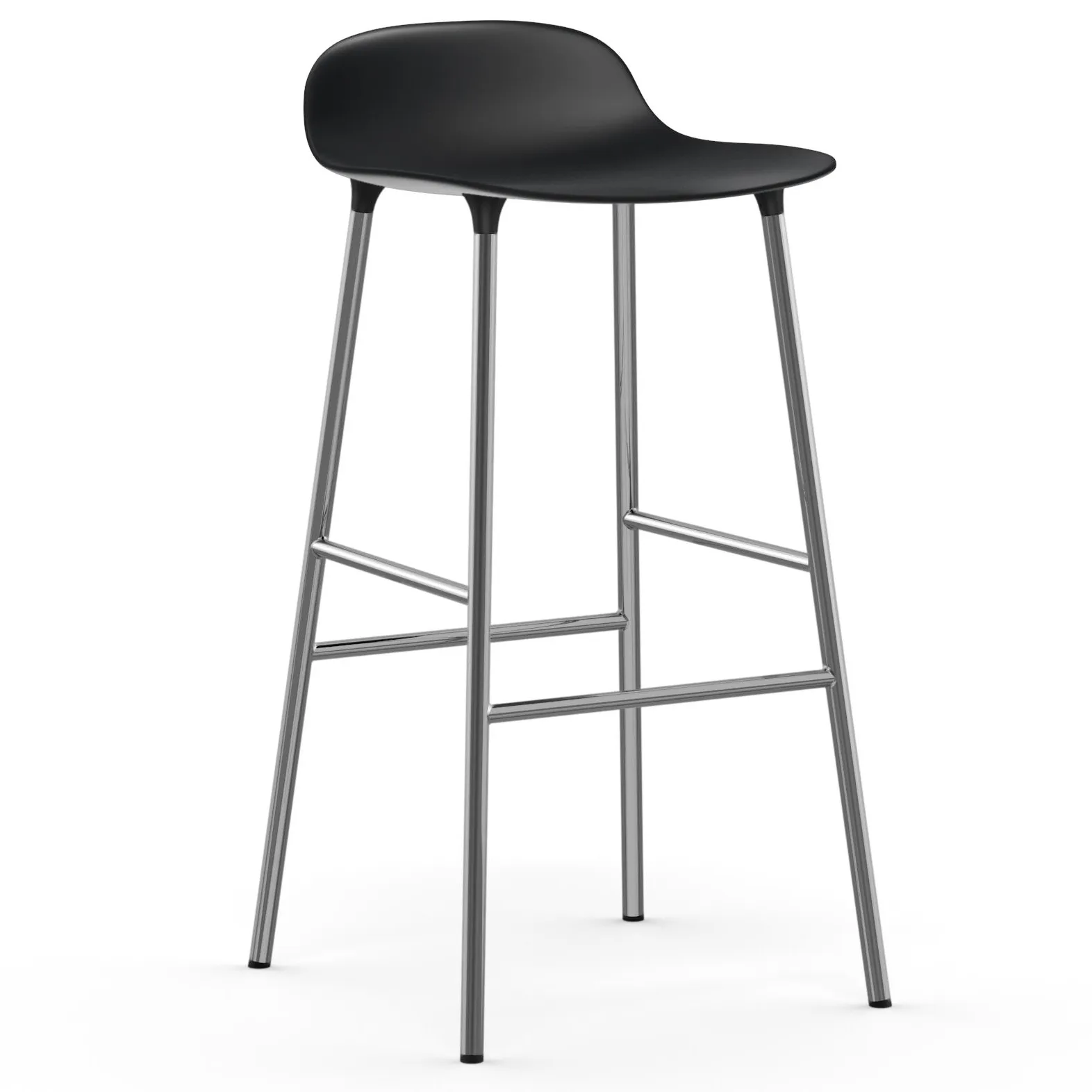 Form bar stool chrome leg 75 cm, black Normann Copenhagen